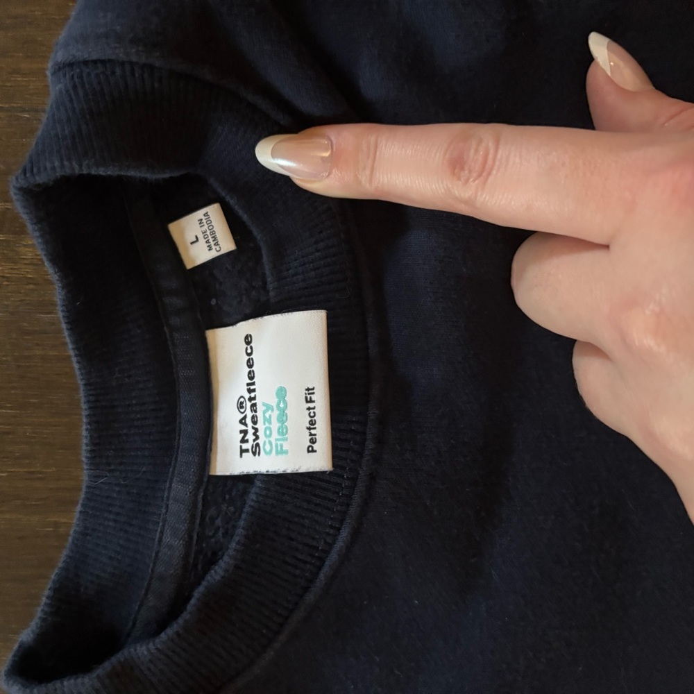 TNA Navy Blue Fleece Sweatshirt